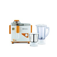 Bajaj Neo JX4 450-Watt Juicer Mixer Grinder with 2 Jars (White/Orange)