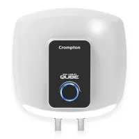 Crompton Solarium Qube 25-Litre 5 Star Rated Storage Water Heater (Geyser) with Free Installation and Connection Pipes (White and Black)