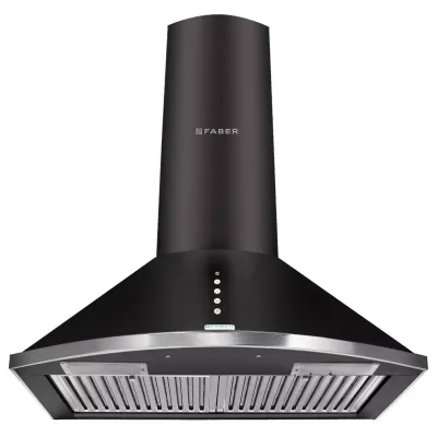 Faber Hood Class Plus PB BK LTW 60 cm 1000 m³/HR Pyramid Kitchen Chimney (2 Baffle Filters, Black)