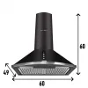 Faber Hood Class Plus PB BK LTW 60 cm 1000 m³/HR Pyramid Kitchen Chimney (2 Baffle Filters, Black)