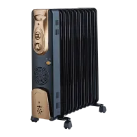 Gauryog Brand - Zanibo ZOH-11 Fin Oil Filled Radiator 2900 Watts Room Heater with Fan (Black, Champagne Gold)