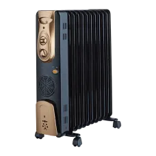 Gauryog Brand - Zanibo ZOH-11 Fin Oil Filled Radiator 2900 Watts Room Heater with Fan (Black, Champagne Gold)