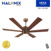 Halonix Hexa Antique 1200mm Ceiling Fan with Built-in 6 Colour LED Light and Remote (Antique Copper)