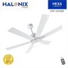 Halonix Hexa Antique 1200mm Ceiling Fan with Built-in 6 Colour LED Light and Remote (White)