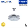 Halonix Morpheus CRYS 1050mm Retractable Ceiling Fan with Built-in LED Light and Remote (White)