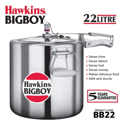 Buy Hawkins Bigboy Pressure Cooker, 22 Litre, Silver (BB22) Online 