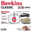 Hawkins Classic Pressure Cooker (Wide), 3 Litre, Silver (CL3W)