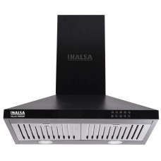 Inalsa Smash 60BKBF 1150m3/hr Kitchen Chimney with Stainless Steel Baffle Filters, Push Button Control, (Black)