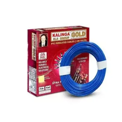 Kalinga Gold 1 Sq mm FR PVC Wire (Blue, 90 Mtr)