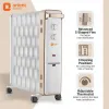 Orient Electric Ultra Comfort 11 Fin Oil Filled Radiator 2500 Watts Room Heater with Fan (White, Gold)