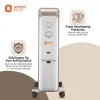 Orient Electric Ultra Comfort 11 Fin Oil Filled Radiator 2500 Watts Room Heater with Fan (White, Gold)