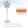 Orient Electric Wind Pro Stand-70 400 MM High Speed Pedestal Fan (White/Blue Tint)