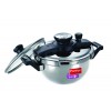 Prestige Clip On Stainless Steel Kadai Pressure Cooker with Glass Lid, Metallic Silver, 3.5 L