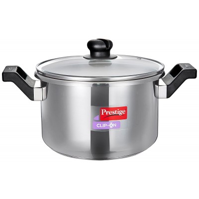 Prestige Clip On Stainless Steel Pressure Cookware, 5 Litres, Metallic Silver