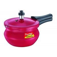 Prestige Deluxe Plus Baby Induction Base Aluminium Pressure Handi, 2 Litres, Flame Red