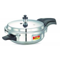 Prestige Deluxe Plus Junior Pan Induction Base Aluminium Pressure Cooker, 3.1 Litres, Silver