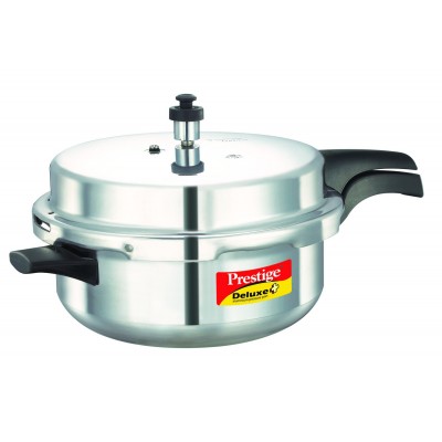 Prestige Deluxe Plus Induction Base Senior Pan Aluminium Pressure Cooker, 6 Litres