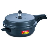 Prestige Deluxe Plus Senior Pan Induction Base Hard Anodized Pressure Cooker, 5.4 Litres, Black