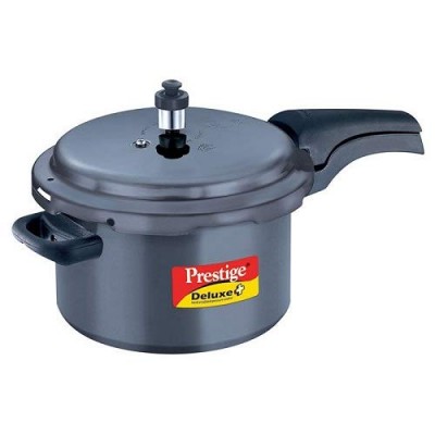 Prestige Deluxe Plus Hard Anodized Outer Lid Pressure Cooker, 5 Litres, Black