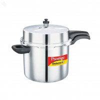 Prestige Deluxe Plus Induction Base Aluminium Pressure Cooker, 10 Litres, Silver