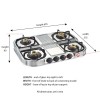 Prestige Royale DGS 04 Stainless Steel 4 Burner Gas Stove, Metallic Silver