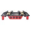 Prestige Breeze GTB 04 Glass Top 4 Burner Gas Stove (Red/ Black)