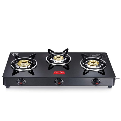 Prestige Marvel Plus GTM 03 AI 3 burner Glass top (Automatic, Black)