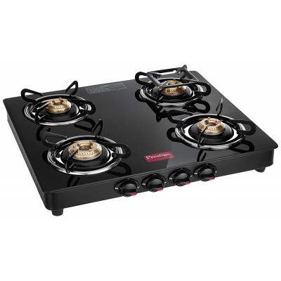 Prestige Marvel GTM 04 Glass Top 4 Burner Gas Stove (Black)