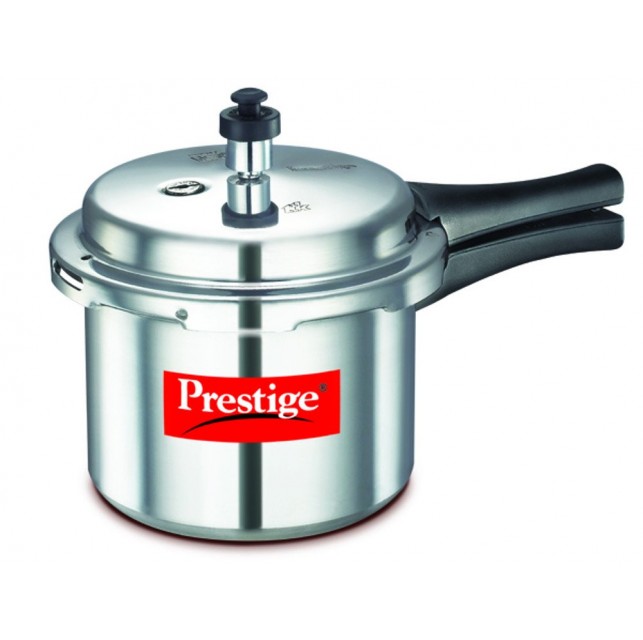 Prestige 4L Alpha Deluxe Induction Base Stainless Steel Pressure Cooker,  4.0-Liter , Silver