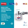 Prestige Nakshatra Alpha Svachh 20244 Straight Wall Stainless Steel 2L Pressure Cooker, with deep lid for Spillage Control