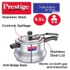 Prestige Nakshatra Alpha Svachh Handi 20258 Straight Wall Stainless Steel 5.5L Pressure Cooker, with deep lid for Spillage Control