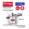 Prestige Nakshatra Alpha Svachh 20246 Straight Wall Stainless Steel 5L Pressure Cooker, with deep lid for Spillage Control