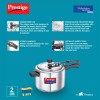 Prestige Nakshatra Alpha Svachh 20244 Straight Wall Stainless Steel 2L Pressure Cooker, with deep lid for Spillage Control