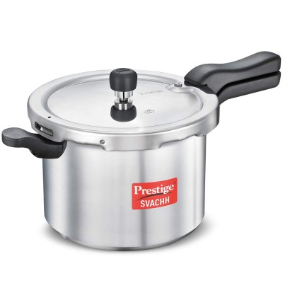 Prestige Svachh Induction Base Aluminium body Pressure Cooker 5 Litre with deep lid for Spillage Control