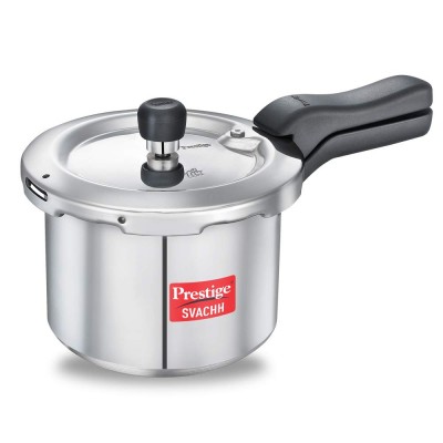 Prestige Svachh Induction Base Aluminium body Pressure Cooker 3 Litre with deep lid for Spillage Control