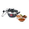 Prestige Clip On Hard Anodised Kadai Pressure Cooker with Glass Lid, Black, 3.5 L