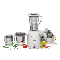 Sujata Multimix, Mixer Grinder with Juicer & Coconut Milk Extractor Attachment, 900 Watts, 3 Jars, (White)