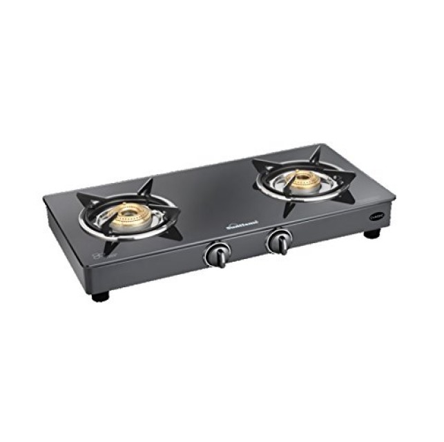 Sunflame Classic 2 burner Glass Top Gas Stove (Manual Ignition, Black) 