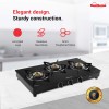 Sunflame Classic 3 burner Glass Top Gas Stove (Manual Ignition, Black) 